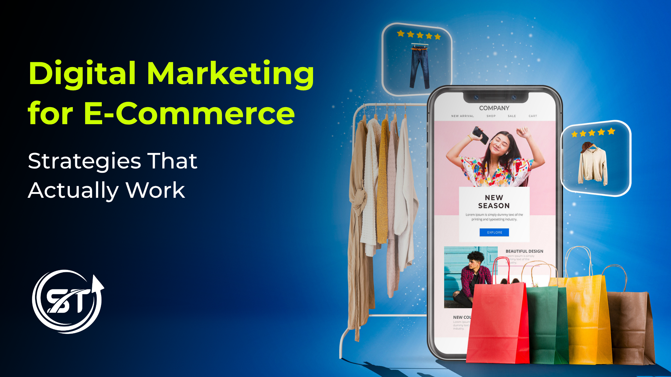Digital marketing campaign visual for online commerce